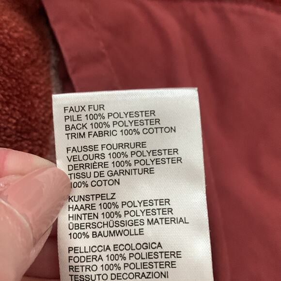 Anthropologie Margot Terra Cotta & Zebra Print Reversible Fleece Duster Coat - Picture 8 of 8